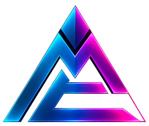 Logo de sitio magiacyberpunk.com. MC estilo neon